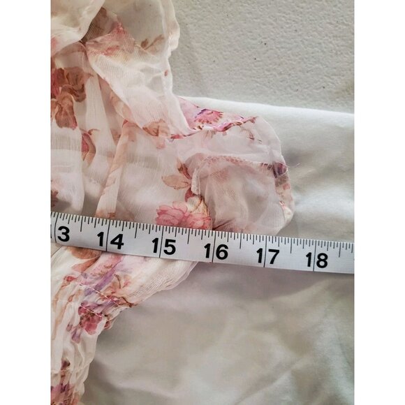 Lulus Babydoll Coquette Milkmaid Smocked Tiered Flowy Mini Dress Woman's Size M - Picture 14 of 16